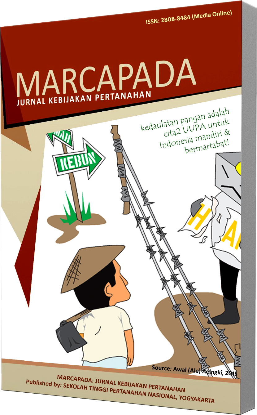 					View Vol. 1 No. 2 (2022): Marcapada: Jurnal Kebijakan Pertanahan
				